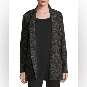 Eileen Fisher Tweedy Knit Boyfriend Blazer Black Small